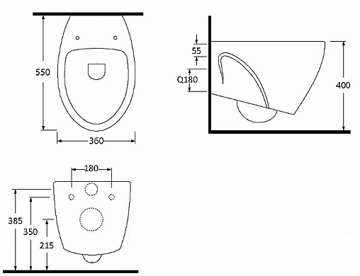Унитаз подвесной безободковый с функцией биде beWash Helenen белый 69303601