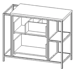 Тумба-умывальник напольная Cersanit Bosquet 100 дуб 63013+, 3