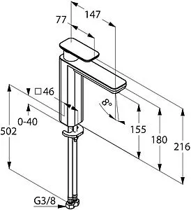 Смеситель для раковины Kludi E2 хром 492960575 Смеситель для раковины Kludi E2 хром 492960575, 2