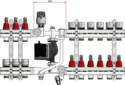 Узел насосно-смесительный без насоса Valtec Technomix VT.TECHNOMIX.0.130