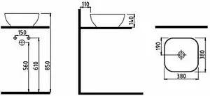 Раковина Bien Motto 38 белый MTLG03801FD0W5000 Раковина Bien Motto 38 белый MTLG03801FD0W5000, 2