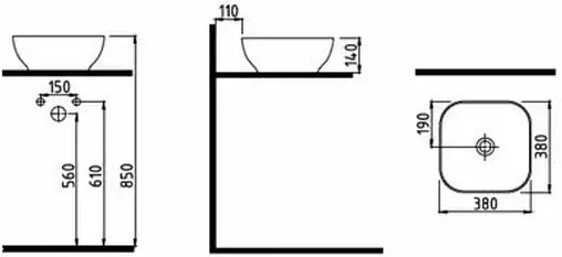 Раковина Bien Motto 38 белый MTLG03801FD0W5000 Раковина Bien Motto 38 белый MTLG03801FD0W5000