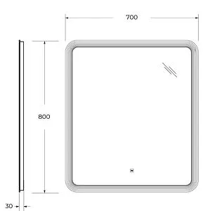 Зеркало с подсветкой Cezares Duet 70x80 CZR-SPC-DUET-700-800-LED-TCH Зеркало с подсветкой Cezares Duet 70x80 CZR-SPC-DUET-700-800-LED-TCH, 2