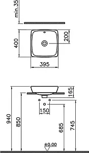 Раковина VitrA Metropole 40 белый 5666B003-0012 Раковина VitrA Metropole 40 белый 5666B003-0012, 2