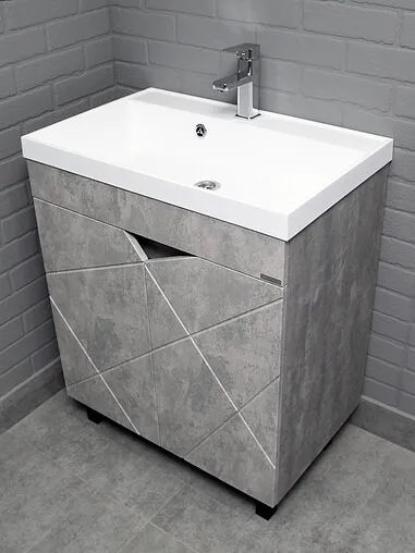 Тумба под умывальник напольный Домино Vector 70 метрополитан грей/бетон серый DV6613T