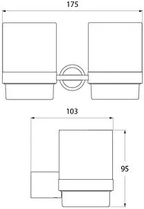 Стакан двойной IDDIS Gezanne хром L094 Стакан двойной IDDIS Gezanne хром L094, 2