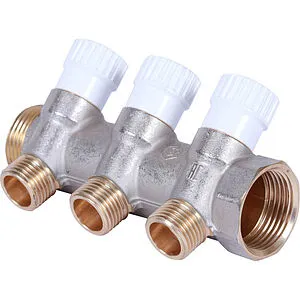 Коллектор регулирующий проходной 3 отвода 1&quot;в/н x ½&quot;н Stout SMB 6852 011203, 1