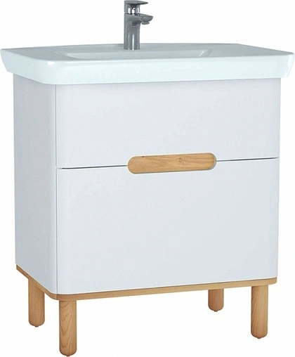 Тумба-умывальник VitrA Sento 80 белый/светлое дерево 60824