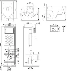 Комплект 6 в 1 Am.Pm Jupiter IS110101.DX77C1700 с кнопкой белый глянцевый Комплект 6 в 1 Am.Pm Jupiter IS110101.DX77C1700 с кнопкой белый глянцевый, 2