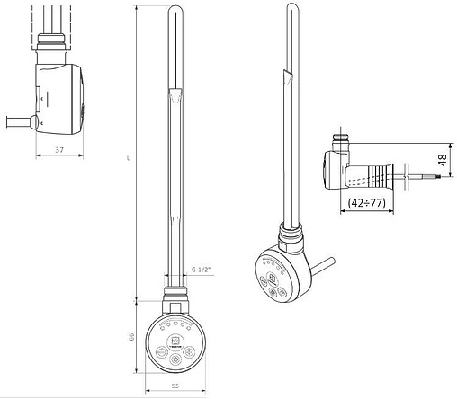 Блок управления Terma MEG-MS 300 Вт хром WEMEG03TCROM