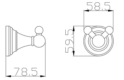 Крючок двойной Rav Slezak Morava retro золото MKA0102Z