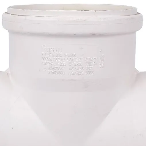 Крестовина одноплоскостная внутренняя бесшумная D=110x110x110мм Угол 87° Rehau Raupiano Plus 11215541001