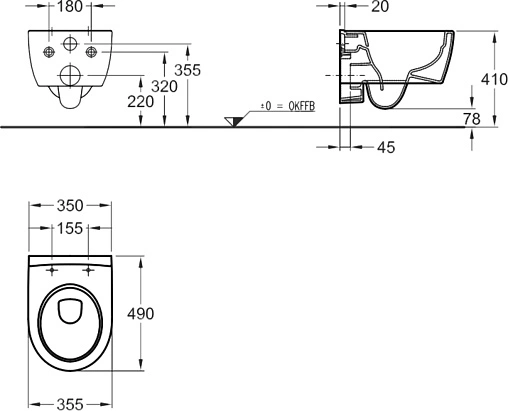 Унитаз подвесной безободковый Keramag iCon xs белый 204070000