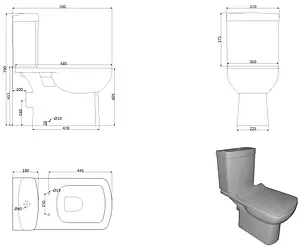 Унитаз-компакт Creo Ceramique Tours белый TO1002N+TO1003N+TO1001N Унитаз-компакт Creo Ceramique Tours белый TO1002N+TO1003N+TO1001N, 2