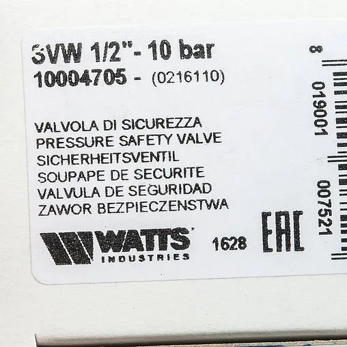 Клапан предохранительный ½&quot; 10 бар WATTS SVW 10 10004705