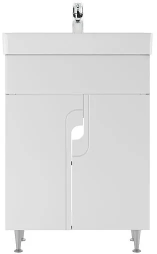 Тумба-умывальник напольная Айсберг Лилия 60 белый DA2013T+4607152361674