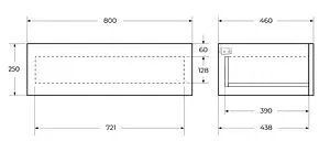 Консоль с умывальником подвесная Cezares Cadro 80 чёрный CADRO-80/46/30-1C-SO-MET-ST+ Консоль с умывальником подвесная Cezares Cadro 80 чёрный CADRO-80/46/30-1C-SO-MET-ST+, 3