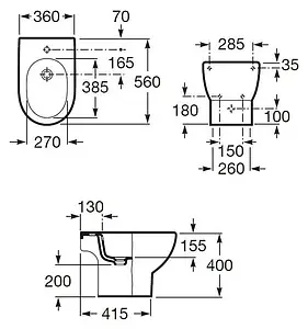 Биде напольное Roca Meridian белый 357244000, 2