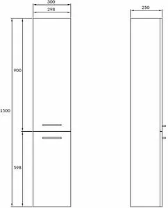 Шкаф-пенал подвесной Cersanit Lara 30 белый 62493 Шкаф-пенал подвесной Cersanit Lara 30 белый 62493, 2
