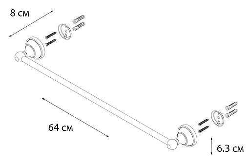 Полотенцедержатель Fixsen Bogema gold золото/белый FX-78501G