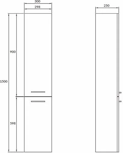 Шкаф-пенал подвесной Cersanit Lara 30 белый 62493