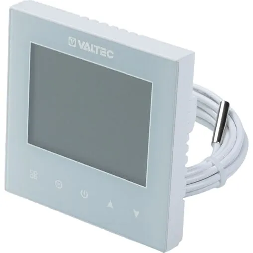 Проводной комнатный терморегулятор двухконтурный НО/НЗ 230В Valtec белый VT.AC634.1.0