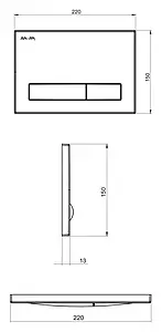 Клавиша смыва для унитаза Am.Pm I014151 хром глянцевый, 2
