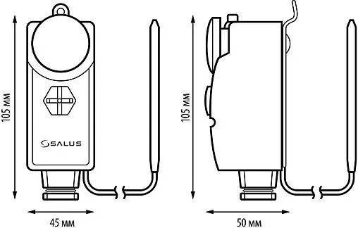 Механический термостат с капиллярной трубкой Salus PC белый AT10F