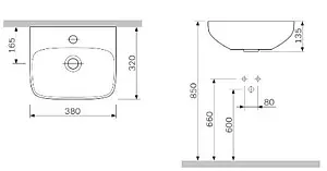 Раковина Am.Pm Inspire 38 белый C504811WH Раковина Am.Pm Inspire 38 белый C504811WH, 2