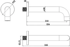 Излив для скрытого монтажа WHITECROSS Y gold золото Y1200GL Излив для скрытого монтажа WHITECROSS Y gold золото Y1200GL, 2