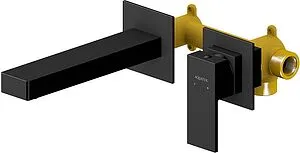 Смеситель для раковины из стены Aquatek Либра чёрный матовый AQ1613MB, 1