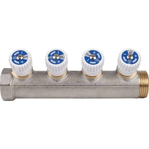 Коллектор регулирующий проходной 4 отвода 1"в/н x ½"к Stout SMB 6851 011204 Коллектор регулирующий проходной 4 отвода 1"в/н x ½"к Stout SMB 6851 011204