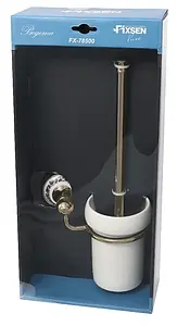 Ёршик для унитаза Fixsen Bogema gold золото/белый с рисунком FX-78513G, 2