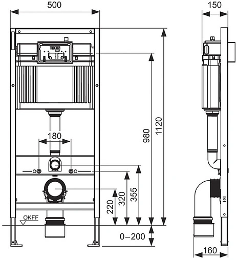 Комплект 6 в 1 TECE V04 K440920.WC1 с кнопкой TECEloop 9240920 белый глянцевый