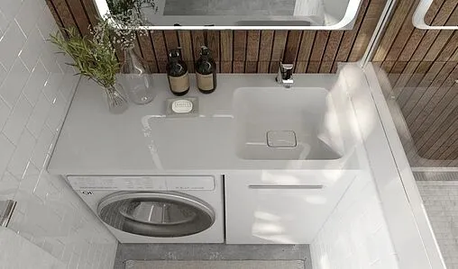 Тумба под умывальник напольная над стиральной машиной Raval Forte 110 R белый For.01.110.R/N/W