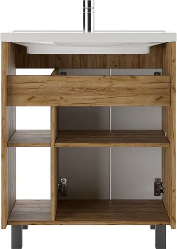Тумба под умывальник напольный Домино Craft 70 графит/дуб вотан DCr2210T