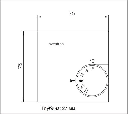 Проводной комнатный терморегулятор НЗ 230В Oventrop белый 1152051