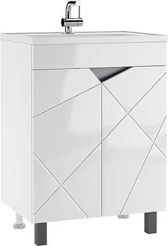 Тумба-умывальник напольный Домино Vector 60 белый DV6603T+4670142930501