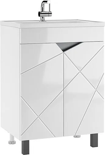 Тумба-умывальник напольная Домино Vector 60 белый DV6603T+4670142930501