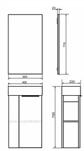 Тумба-умывальник подвесная Comforty Матэ 40 дуб дымчатый 00-00000833CF, 2