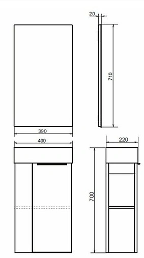 Тумба-умывальник подвесная Comforty Матэ 40 дуб дымчатый 00-00000833CF