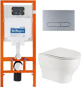 Комплект 5 в 1 BelBagno Lucie BB063CHR/BB2111SC/BB002-80/BB006-PR-CHROME.M с кнопкой хром матовый Комплект 5 в 1 BelBagno Lucie BB063CHR/BB2111SC/BB002-80/BB006-PR-CHROME.M с кнопкой хром матовый, 1