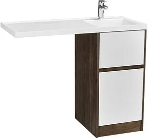 Тумба-умывальник напольная над стиральной машиной Aquaton Лондри 105 R дуб кантри/белый 1A2670K2LHDY0+, 1