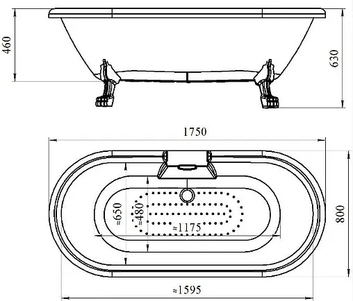 Ванна акриловая отдельностоящая Radomir Леонесса 175х80 на ножках "лилия" хром 1-01-2-0-9-138 Ванна акриловая отдельностоящая Radomir Леонесса 175х80 на ножках "лилия" хром 1-01-2-0-9-138