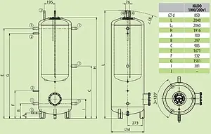 Буферная емкость Drazice NADO 1000/200 v1 121580397, 2