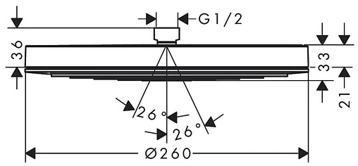 Лейка верхнего душа Hansgrohe Pulsify 260 1jet EcoSmart хром/графит 24141000