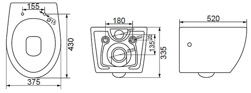 Комплект 5 в 1 BelBagno Prospero BB507B/BB1055SC/BB002-80/BB005-PR-CHROME с кнопкой хром глянцевый