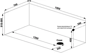 Ванна акриловая Cersanit Nature 150x70 64243, 3