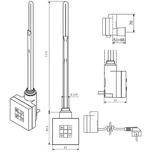 Блок управления Terma KTX2-MS 120-1000 Вт черный WEKT2-K905S Блок управления Terma KTX2-MS 120-1000 Вт черный WEKT2-K905S, 2