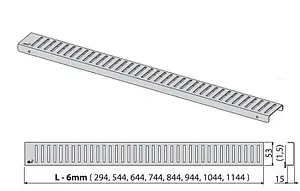 Решетка для лотка 1444мм AlcaPlast Pure-1450L Решетка для лотка 1444мм AlcaPlast Pure-1450L, 2